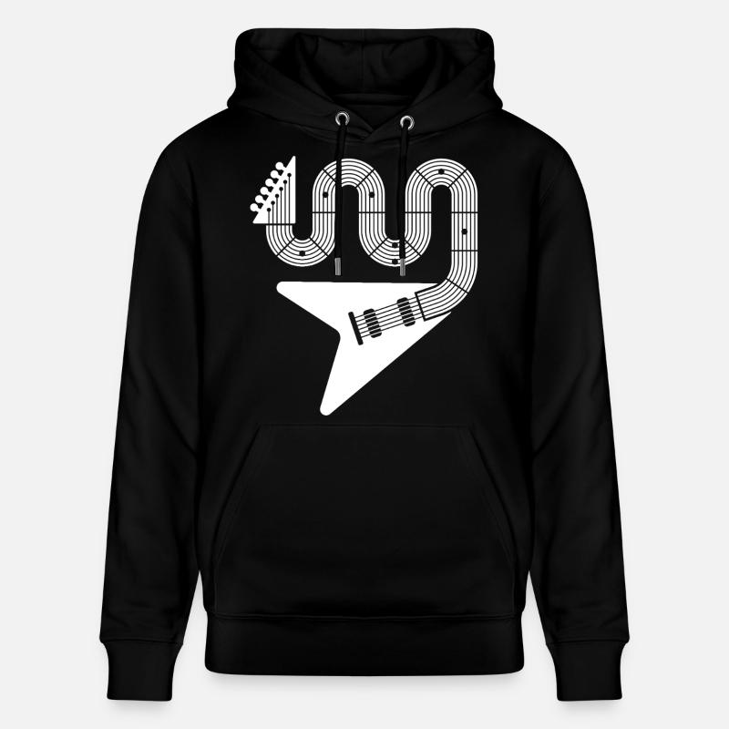 Abstrakte E-Gitarre - Stanley/Stella Unisex Bio-Hoodie CRUISER  - Schwarz