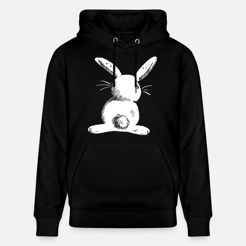 White long eared hare comic - Stanley/Stella CRUISER Unisex Organic Hoodie - black