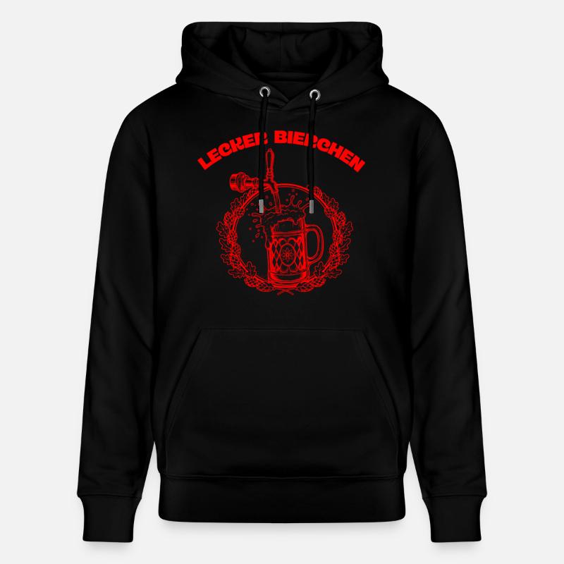 Lustiges Bier Geschenk – „Lecker Bierchen“ - Stanley/Stella Unisex Bio-Hoodie CRUISER  - Schwarz