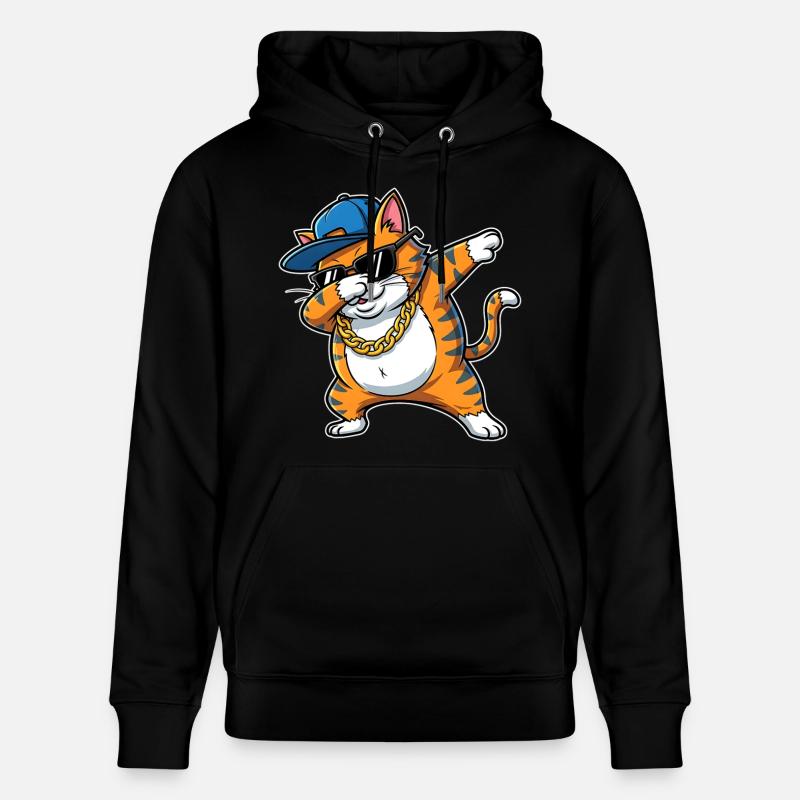 Dessin animé hip-hop cool du chat - Sweat à capuche bio CRUISER Stanley/Stella Unisexe - noir