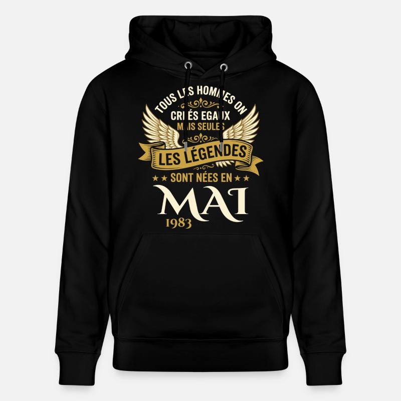 Anniversaire Mai 1983 - Sweat à capuche bio CRUISER Stanley/Stella Unisexe - noir