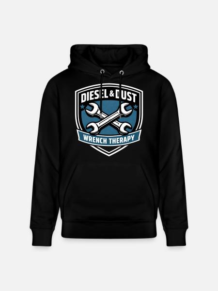 Diesel & Dust Wrench Therapy Schrauber Motiv - Stanley/Stella Unisex Bio-Hoodie CRUISER  - Schwarz