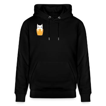 Chat dans la poche poitrine - Sweat à capuche bio CRUISER Stanley/Stella Unisexe - noir - Devant - Alina (178cm) & Michal (187cm)