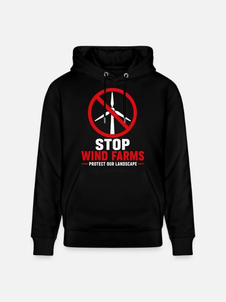 Stopp Windparks Landschaft schützen - Stanley/Stella Unisex Bio-Hoodie CRUISER - Schwarz