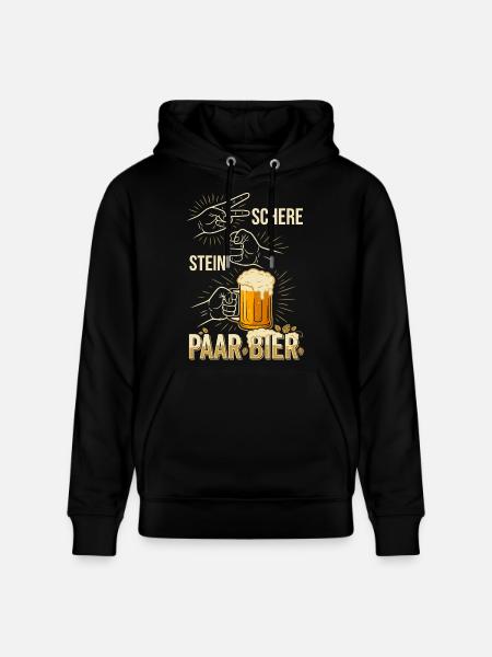Schere Stein Bier Trinkspiel Design - Stanley/Stella Unisex Bio-Hoodie CRUISER - Schwarz