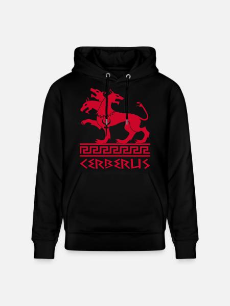 Red cerberus dog - Stanley/Stella CRUISER Unisex Organic Hoodie - black