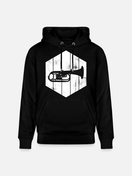 Trumpet Drawing - Stanley/Stella CRUISER Unisex Organic Hoodie - black