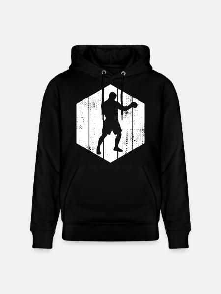 Boxer Sketch - Stanley/Stella CRUISER Unisex Organic Hoodie - black