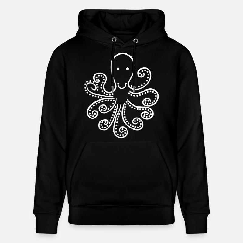 Pieuvre blanche étrange - Sweat à capuche bio CRUISER Stanley/Stella Unisexe - noir