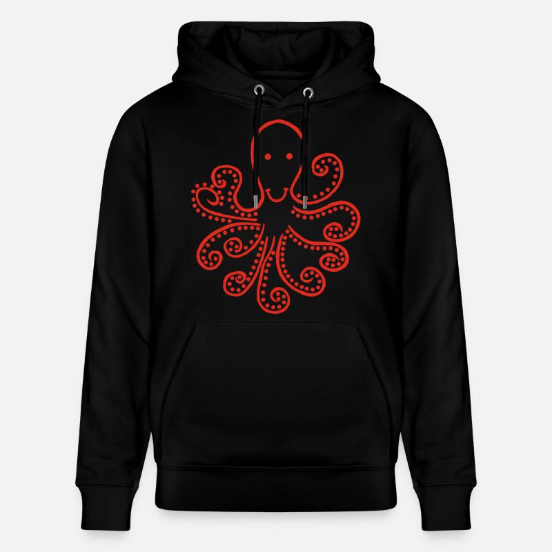 Pieuvre rouge étrange - Sweat à capuche bio CRUISER Stanley/Stella Unisexe - noir