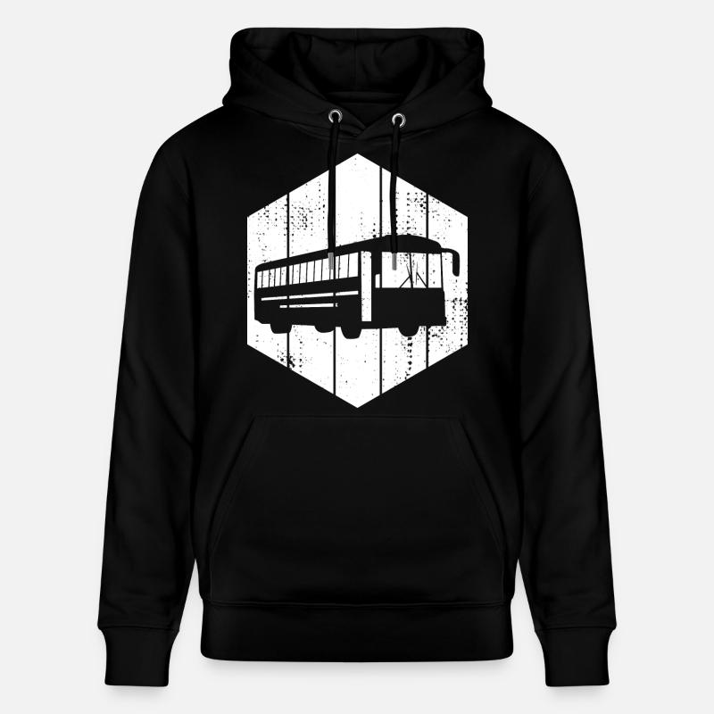 Dessin d’autobus - Sweat à capuche bio CRUISER Stanley/Stella Unisexe - noir