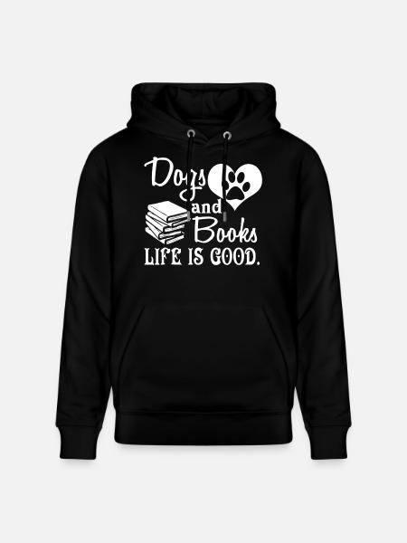 Dogs and Books - Stanley/Stella CRUISER Unisex Organic Hoodie - black