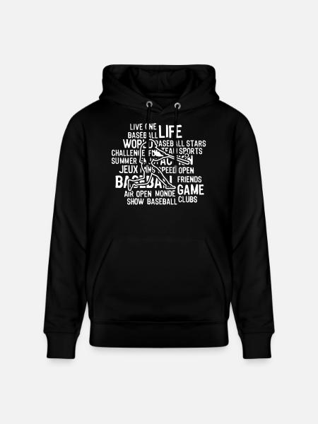 Baseball Live One Baseball Life - Stanley/Stella CRUISER Unisex Organic Hoodie - black