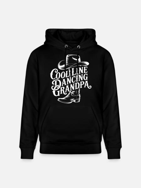 Line-Dancing Grandpa Cowboy - Stanley/Stella CRUISER Unisex Organic Hoodie - black