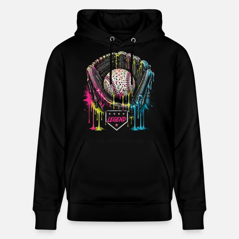 Baseball Handschuh Legend Bunt Grafik - Stanley/Stella Unisex Bio-Hoodie CRUISER  - Schwarz