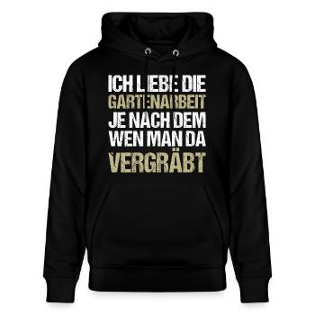 Gartenarbeit lustiger Spruch - Stanley/Stella Unisex Bio-Hoodie CRUISER  - Schwarz - Vorne - Alina (178cm) & Michal (187cm)