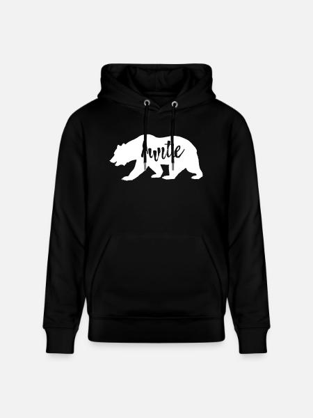 Auntie Bear - Stanley/Stella CRUISER Unisex Organic Hoodie - black