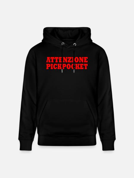 attenzione pickpocket - Stanley/Stella CRUISER Unisex Organic Hoodie - black