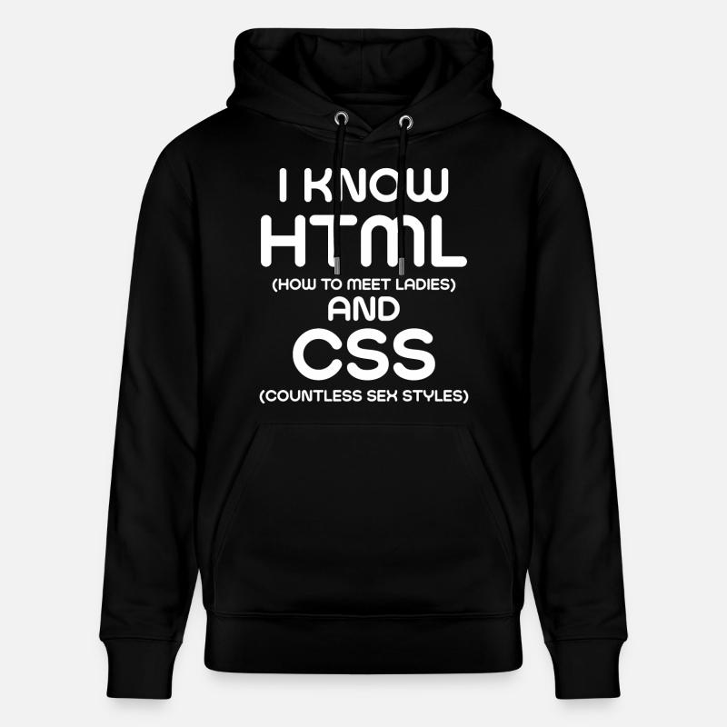 I Know HTML and CSS - Stanley/Stella CRUISER Unisex Organic Hoodie - black