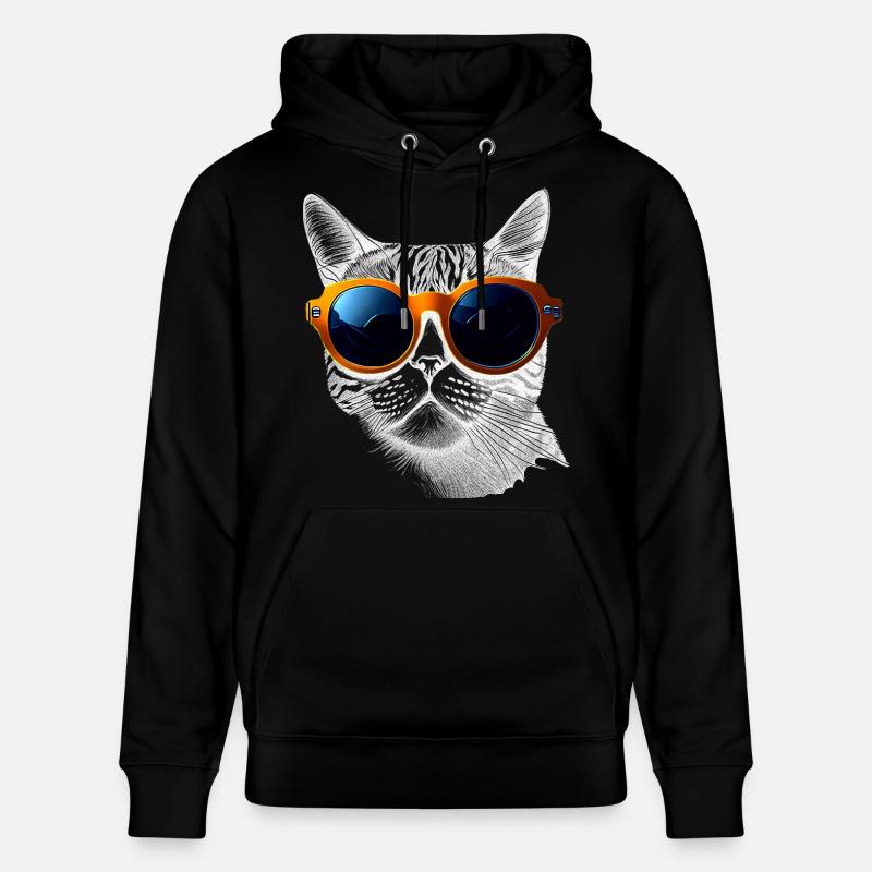 Ambiance de chat cool - Sweat à capuche bio CRUISER Stanley/Stella Unisexe - noir