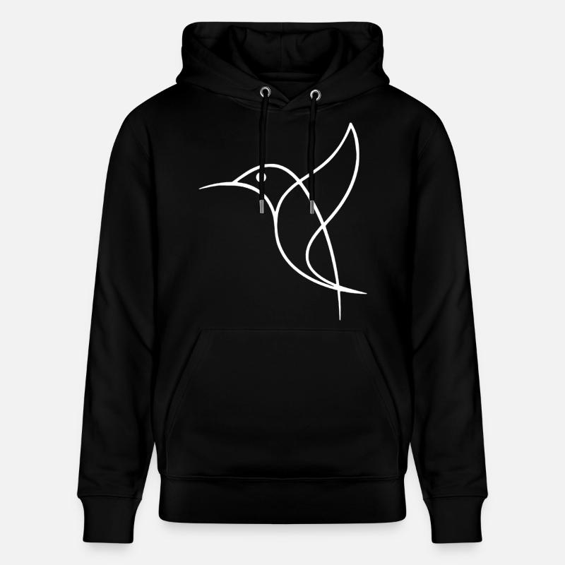 Croquis d'un oiseau blanc - Sweat à capuche bio CRUISER Stanley/Stella Unisexe - noir