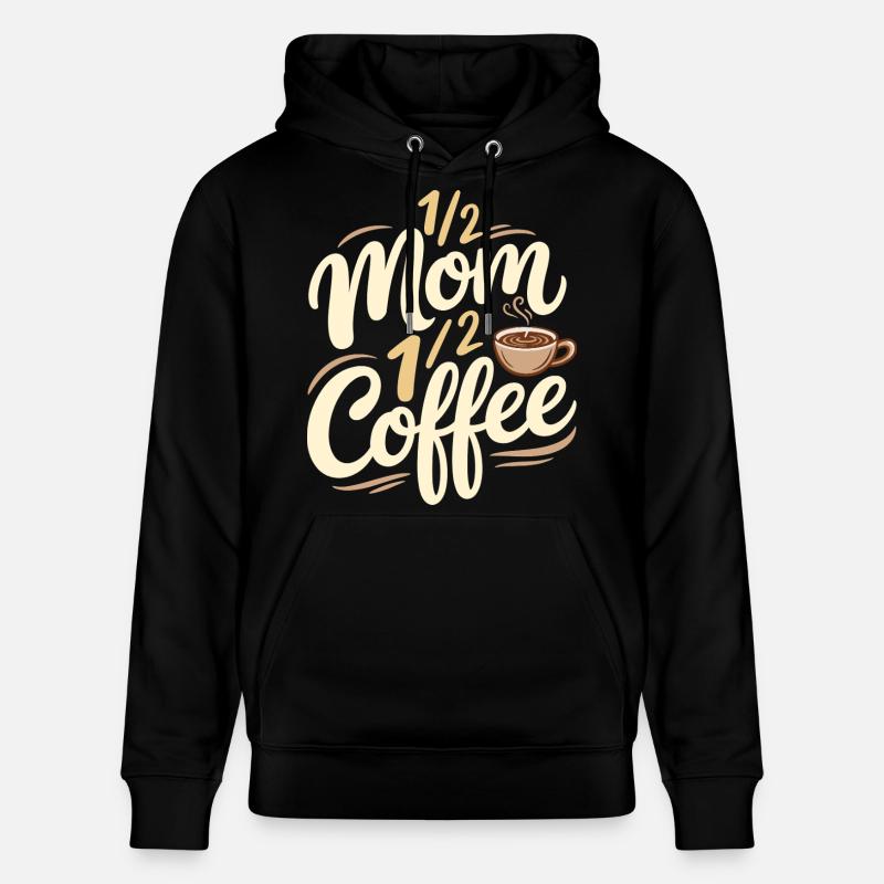 Mutter Koffein Halb Mama Halb Kaffee - Stanley/Stella Unisex Bio-Hoodie CRUISER - Schwarz