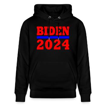Joe biden 2024 - Stanley/Stella CRUISER Unisex Organic Hoodie - black - Front - Alina (178cm) & Michal (187cm)