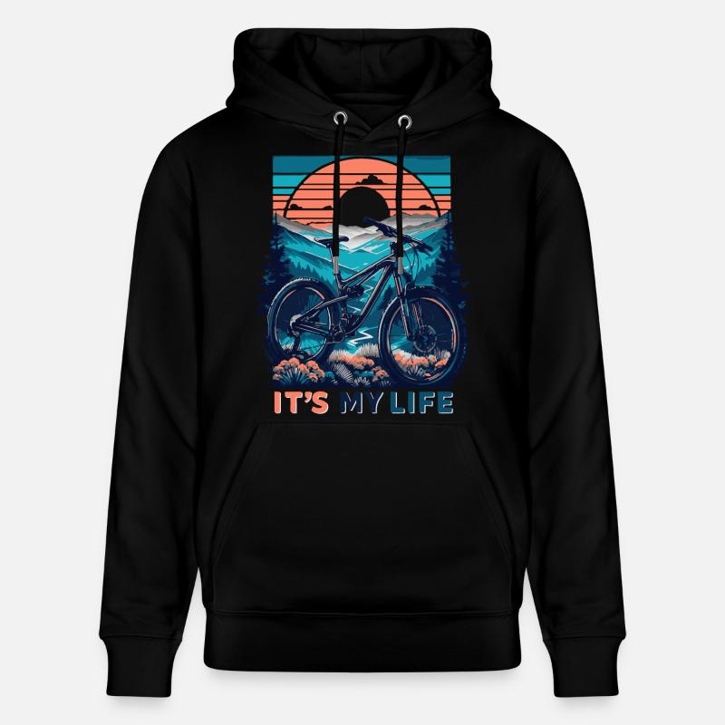 VTT coucher de soleil aventure design - Sweat à capuche bio CRUISER Stanley/Stella Unisexe - noir