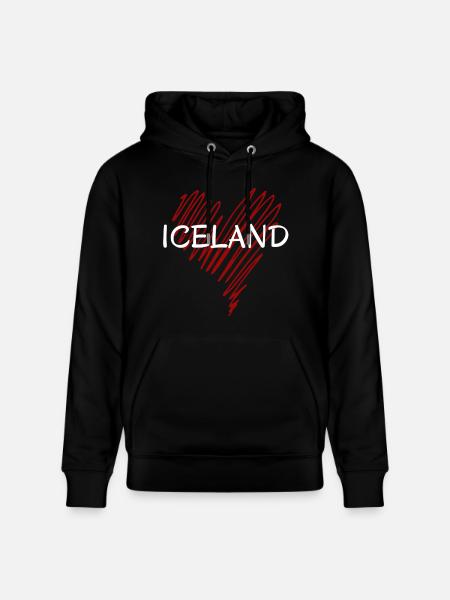 I love Iceland, proud Icelander - Stanley/Stella CRUISER Unisex Organic Hoodie - black