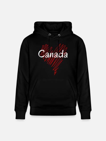 Amo il Canada, l'orgoglio canadese - Felpa con cappuccio ecologica unisex CRUISER di Stanley/Stella - nero
