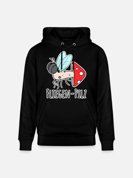 Fly agaric - half fly, half mushroom - Stanley/Stella CRUISER Unisex Organic Hoodie - black