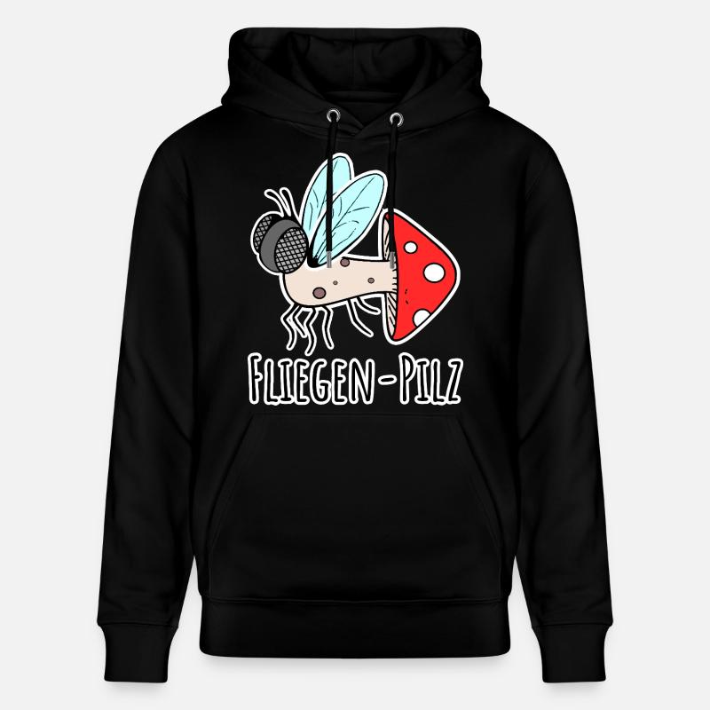 Fly agaric - half fly, half mushroom - Stanley/Stella CRUISER Unisex Organic Hoodie - black
