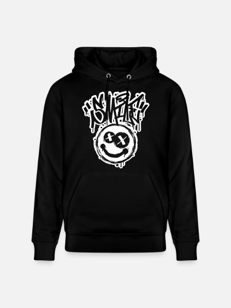 Smile Face Graphitti Letters - Stanley/Stella CRUISER Unisex Organic Hoodie - black