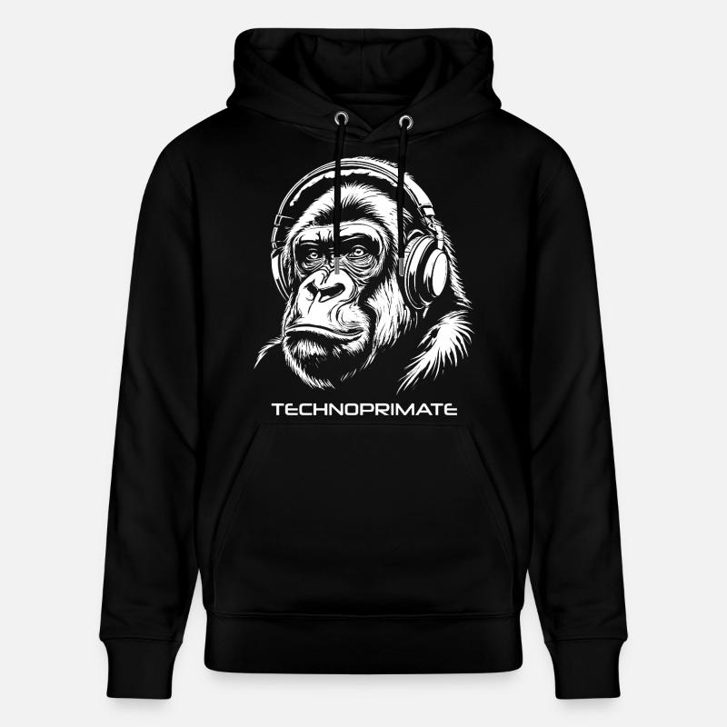 Techno Primate Casque Ape Art #3 Blanc - Sweat à capuche bio CRUISER Stanley/Stella Unisexe - noir