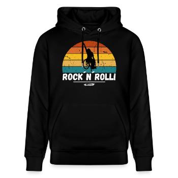 Rock 'n Rolli – Jupe fauteuil roulant féminine - Sweat à capuche bio CRUISER Stanley/Stella Unisexe - noir - Devant - Alina (178cm) & Michal (187cm)