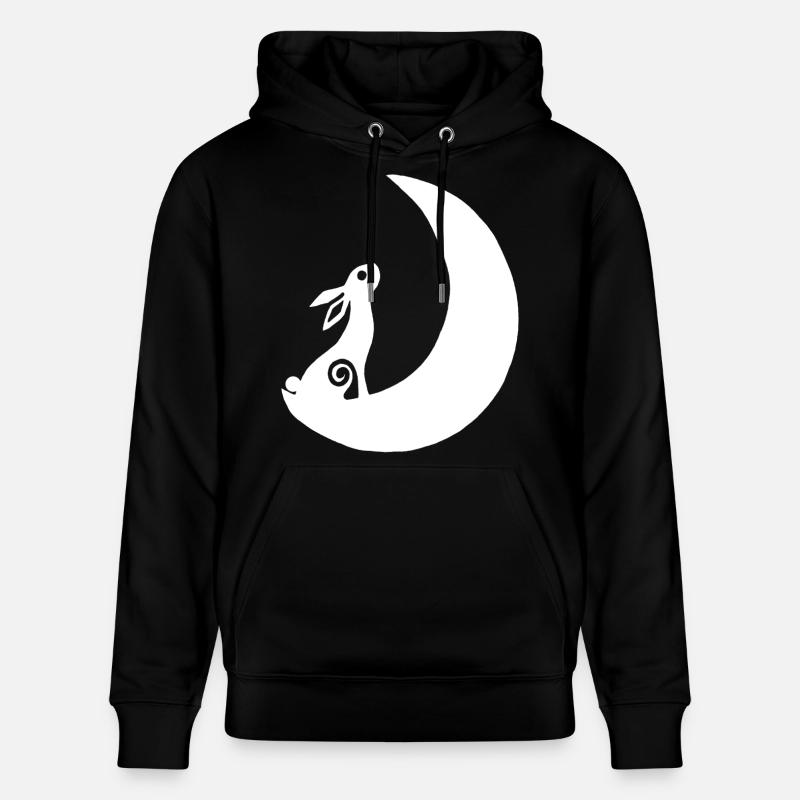 Un lapin sur la lune - Sweat à capuche bio CRUISER Stanley/Stella Unisexe - noir