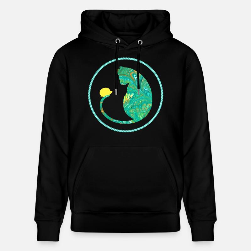 katze mit igel e 71 - Stanley/Stella Unisex Bio-Hoodie CRUISER - Schwarz