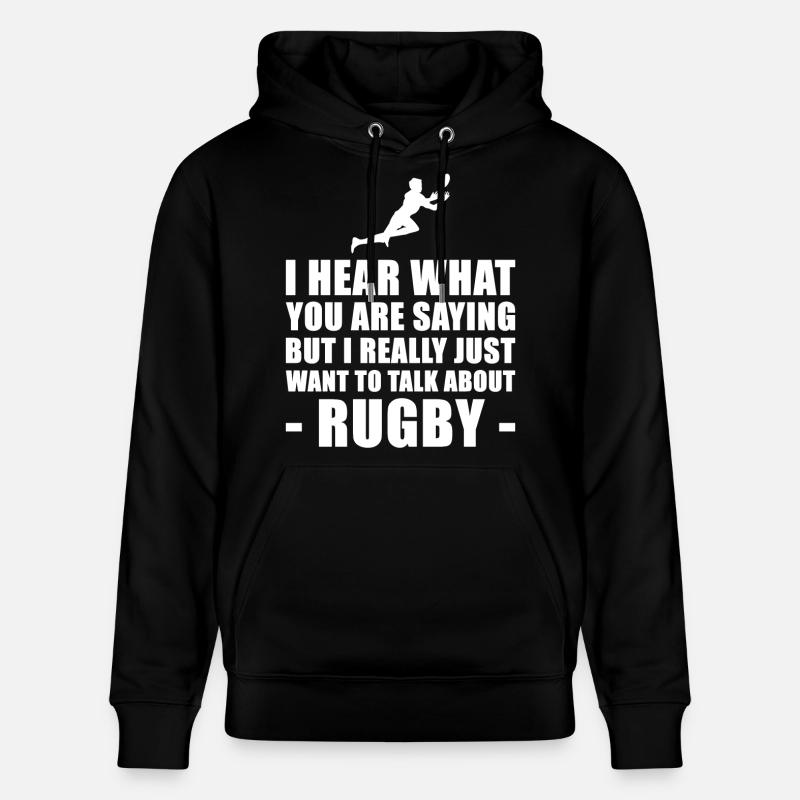 Drôle Rugby Joueur Idée Cadeau - Sweat à capuche bio CRUISER Stanley/Stella Unisexe - noir