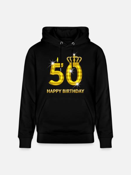 50 - tillykke med fødselsdagen - fødselsdag - tal - Stanley/Stella CRUISER økologisk unisex-hoodie - sort