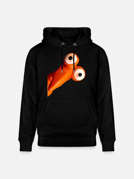 Grappige oranje vogel met grote ogen - Stanley/Stella Uniseks bio-hoodie CRUISER  - zwart