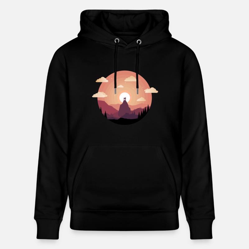 Paysage abstrait Design - Sweat à capuche bio CRUISER Stanley/Stella Unisexe - noir
