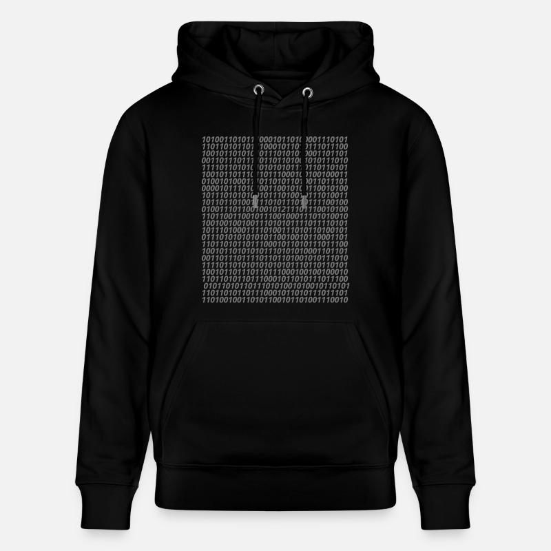 Logo de code binaire - Sweat à capuche bio CRUISER Stanley/Stella Unisexe - noir