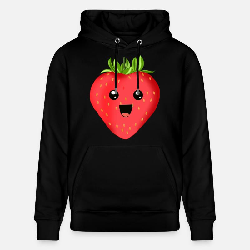 Fröhliche Erdbeere - Stanley/Stella Unisex Bio-Hoodie CRUISER  - Schwarz
