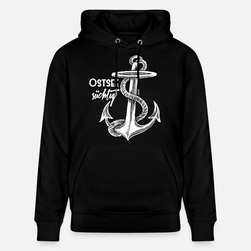 Ancre accro Baltic - blanc - design - Sweat à capuche bio CRUISER Stanley/Stella Unisexe - noir
