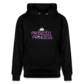 Prosecco Prinzessin - Stanley/Stella Unisex Bio-Hoodie CRUISER  - Schwarz - Vorne - Alina (178cm) & Michal (187cm)