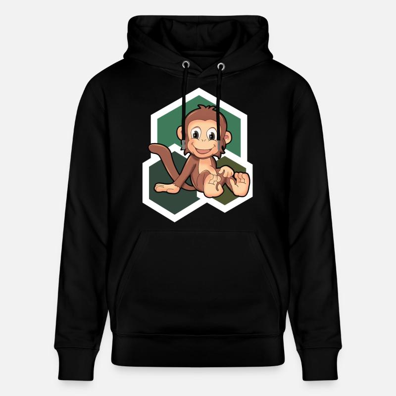Süßes Äffchen - Stanley/Stella Unisex Bio-Hoodie CRUISER  - Schwarz