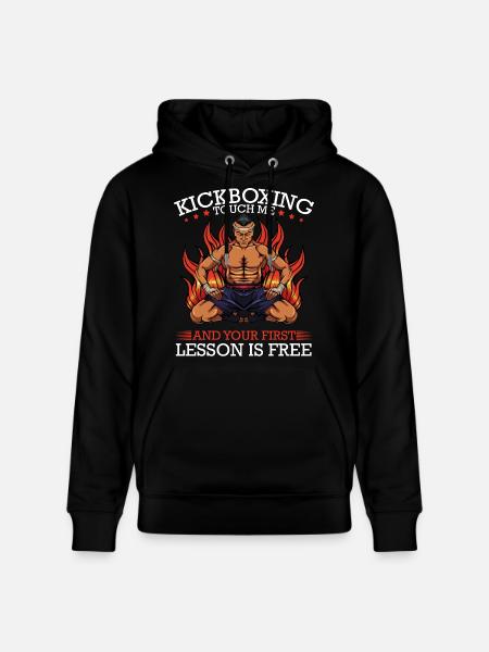 Kickboxing Fire: First Lesson Free - Stanley/Stella CRUISER Unisex Organic Hoodie - black