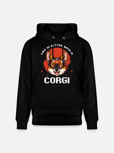 Amusement de bain pour les plongeurs corgi - Sweat à capuche bio CRUISER Stanley/Stella Unisexe - noir