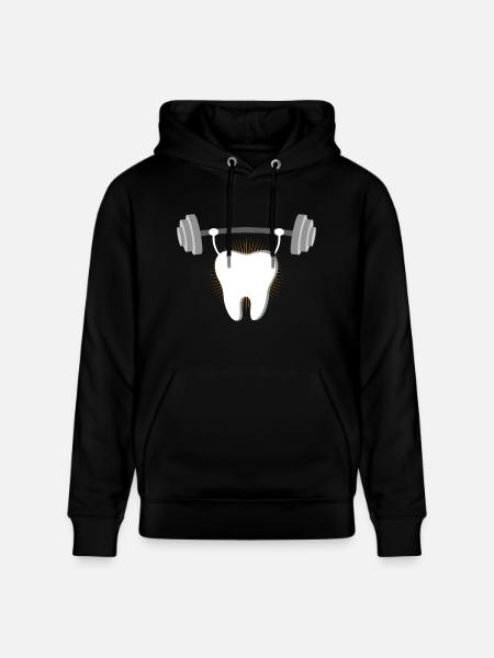 Tandkracht gewichthefmotief - Stanley/Stella Uniseks bio-hoodie CRUISER  - zwart