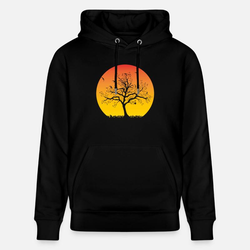 Coucher de soleil arbre - Sweat à capuche bio CRUISER Stanley/Stella Unisexe - noir
